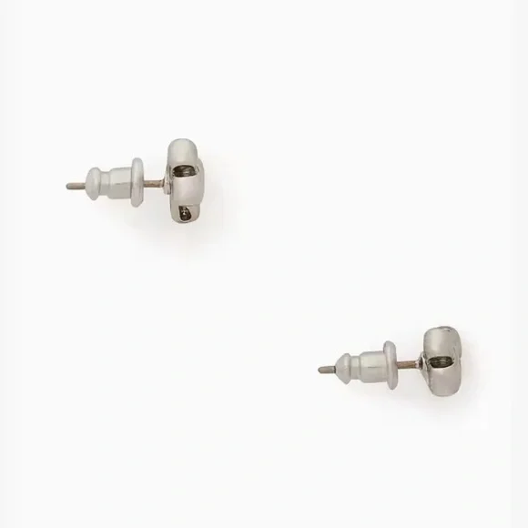 NWT Kate Spade Silver Studded Bows Earrings - Picture 3 of 4